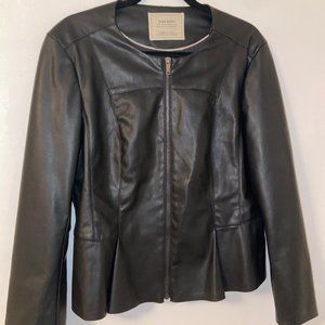 Zara Faux-Leather Peplum Jacket